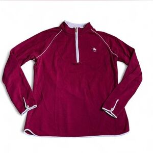 Bobby Jones clover Burgundy Long Sleeve Quarter-Zip Top
